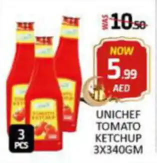 Al Madina Hypermarket UNICHEF TOMATO KETCHUP 3X340GM offer