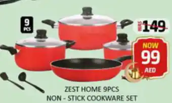 Al Madina Hypermarket ZEST HOME 9PCS NON STICK COOKWARE SET offer