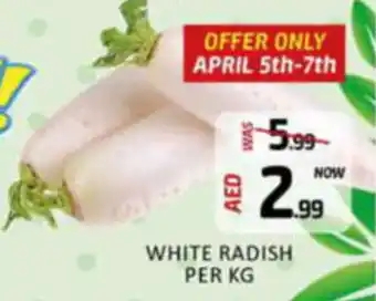 Al Madina Hypermarket WHITE RADISH PER KG offer