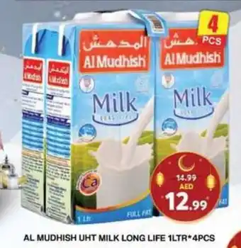 Grand Hyper Market AL MUDHISH UHT MILK LONG LIFE 1LTR 4PCS offer