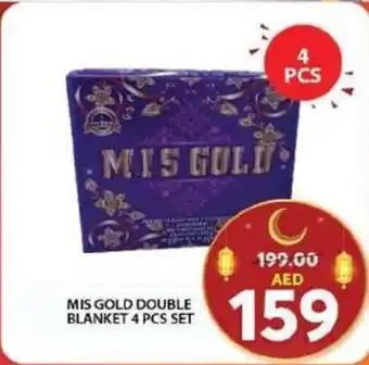 Grand Hyper Market MIS GOLD DOUBLE BLANKET 4 PCS SET offer
