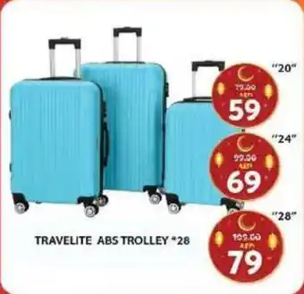 Grand Hyper Market TRAVELITE ABS TROLLEY *28 offer