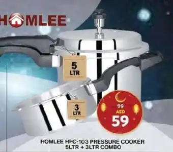 Grand Hyper Market HOMLEE HPC-103 PRESSURE COOKER 5LTR+3LTR COMBO offer