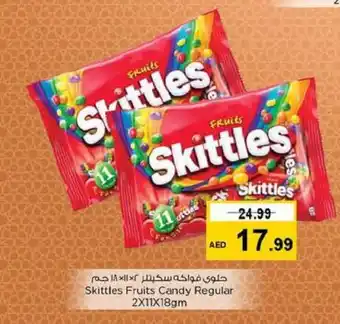 Nesto Skittles Fruits Candy Regular 2X11X18gm offer