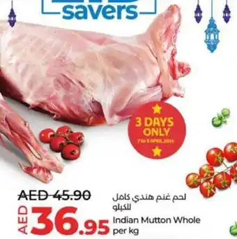 Lulu Hypermarket Indian Mutton Whole per kg offer