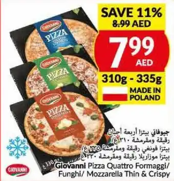 Viva Giovanni Pizza Quattro Formaggi Funghi Mozzarella Thin and Crispy 310 335g offer