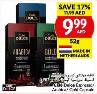 Viva Cafe Dolce Espresso Arabica Gold Capsule 52g offer