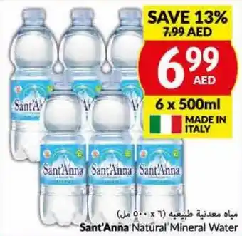 Viva Sant'Anna Natural Mineral Water 6x500ml offer