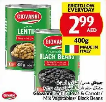 Viva Giovanni Lentils Peas and Carrots Mix Vegetables Black Beans 400g offer