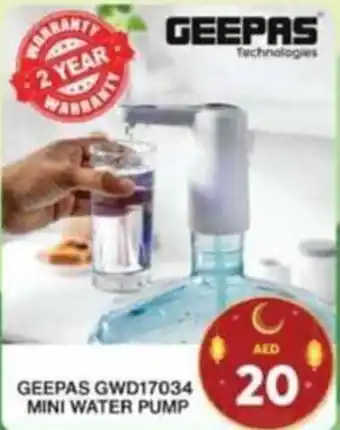 Grand Hyper Market GEEPAS GWD17034 MINI WATER PUMP offer