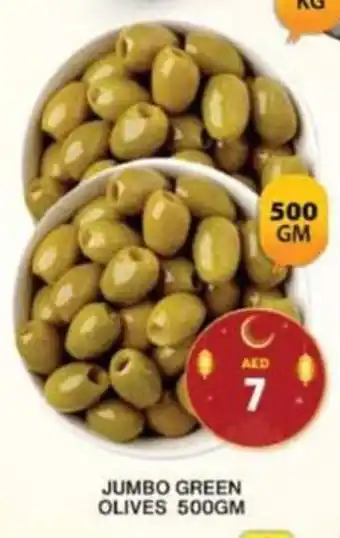 Grand Hyper Market JUMBO GREEN OLIVES 500GM offer