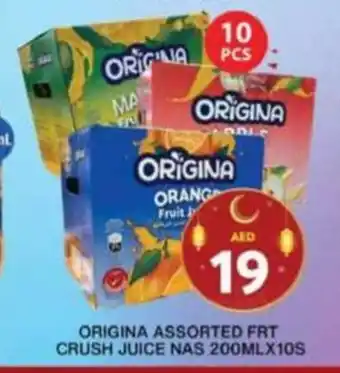 Grand Hyper Market ORIGINA ASSORTED FRT CRUSH JUICE NAS 200MLX10S offer