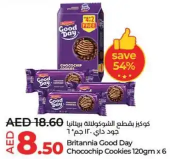 Lulu Hypermarket Britannia Good Day Chocochip Cookies 120gm x 6 offer