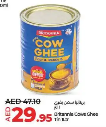 Lulu Hypermarket Britannia Cows Ghee Tin 1Ltr offer