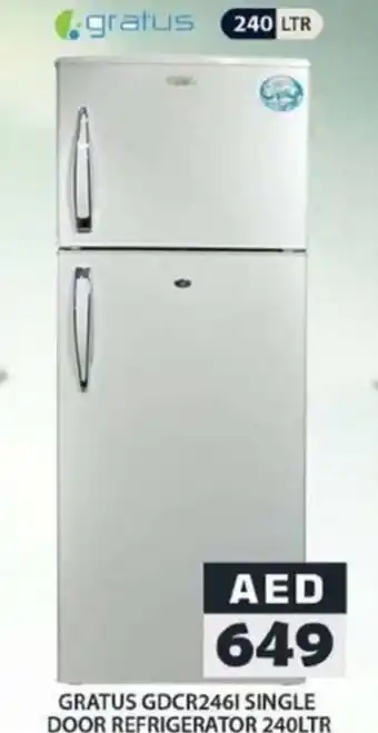 Grand Hyper Market GRATUS GDCR2461 SINGLE DOOR REFRIGERATOR 240LTR offer