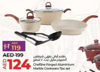 Lulu Hypermarket Chefline Forged Aluminium Marble Cookware 7pc set offer