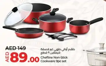 Lulu Hypermarket Chefline Non-Stick Cookware 9pc set offer