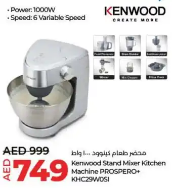 Lulu Hypermarket Kenwood Stand Mixer Kitchen Machine PROSPERO + KHC29WOSI offer