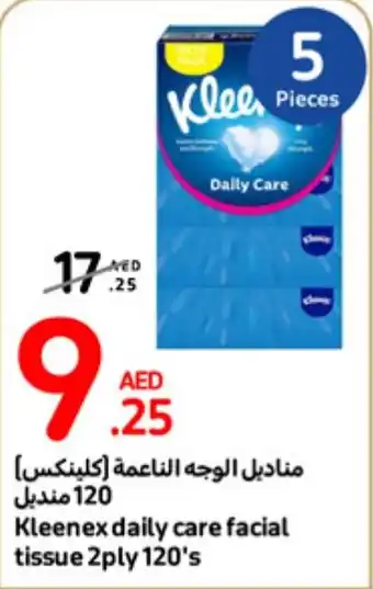 Carrefour Kleenex daily care facial tissue 2ply 120's offer