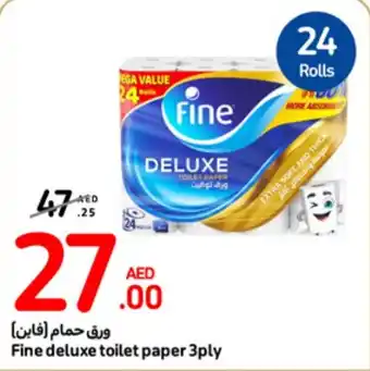 Carrefour Fine deluxe toilet paper 3ply offer