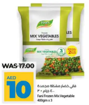 Lulu Hypermarket Fani Frozen Mix Vegetable 400gm x 3 offer