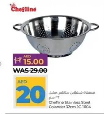 Lulu Hypermarket Chefline Stainless Steel Colander 32cm JC 11104 offer