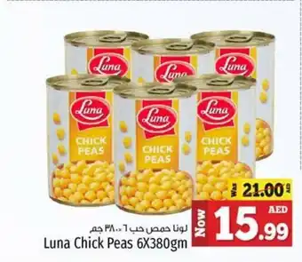 Kenz Hypermarket Luna Chick Peas 6X380gm offer