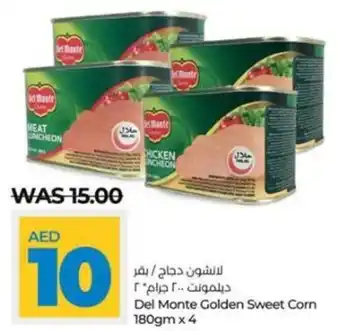 Lulu Hypermarket Del Monte Golden Sweet Corn 180gm x 4 offer