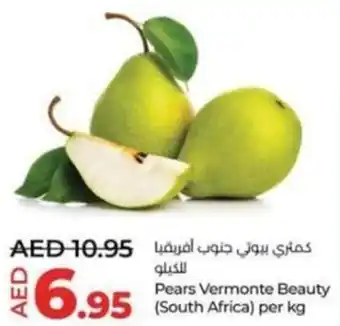 Lulu Hypermarket Pears Vermonte Beauty per kg offer