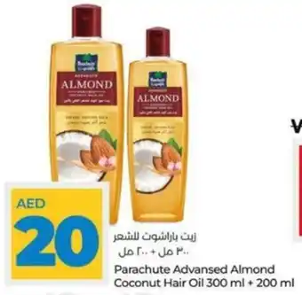 Lulu Hypermarket Parachute Advansed Almond Coconut Hair Oil 300 ml + 200 ml offer