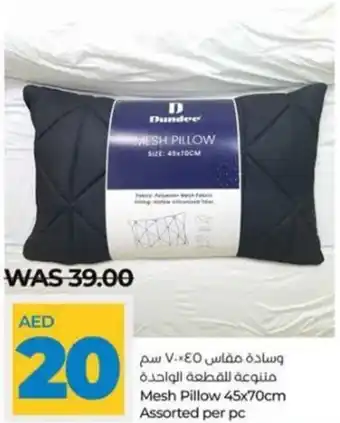 Lulu Hypermarket Mesh Pillow 45 x 70cm Assorted per pc offer