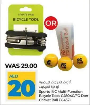 Lulu Hypermarket Sports INC Multi-Function Bicycle Tools / Don Cricket Ball offer