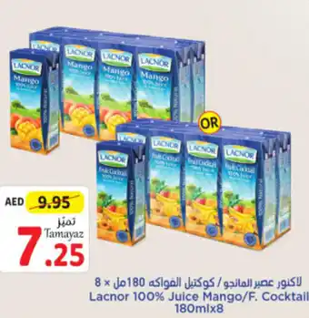 Union Coop Lacnor 100% Juice Mango/F. Cocktail 180mlx8 offer