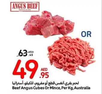 Carrefour Beef Angus Cubes Or Mince Per Kg offer