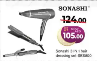 Al Madina Hypermarket Sonashi 3 IN 1 hair dressing set - SBS800 offer