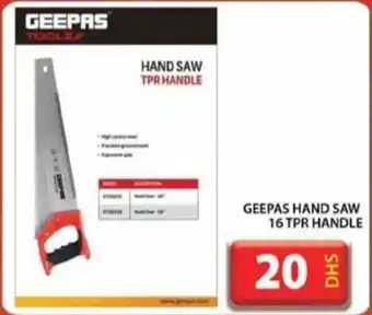 Grand Mall Sharjah GEEPAS HAND SAW 16 TPR HANDLE offer