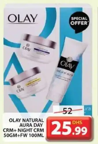 Grand Hyper Market OLAY NATURAL AURA DAY CRM + NIGHT CRM 50gm + FW 100mL offer