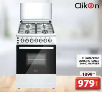 Grand Hyper Market CLIKON CK300 COOKING RANGE 60 x 60 4BURNER offer