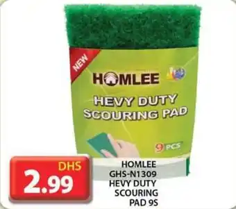Grand Hyper Market HOMLEE GHS N1309 HEVY DUTY SCOURING PAD 9S offer