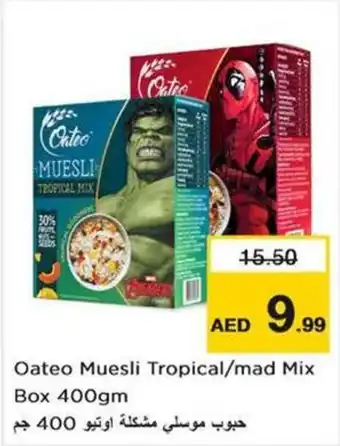 Nesto Oateo Muesli Tropical mad Mix Box 400gm offer