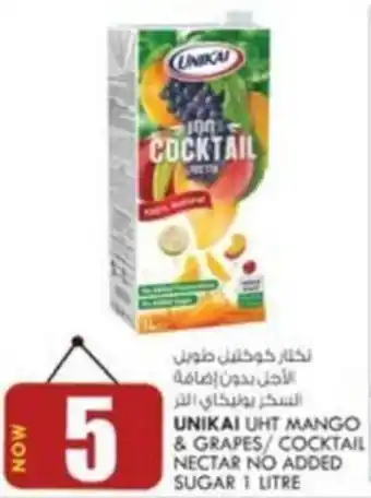 KM Trading UNIKAI UHT MANGO & GRAPES/COCKTAIL NECTAR NO ADDED SUGAR 1 LITRE offer