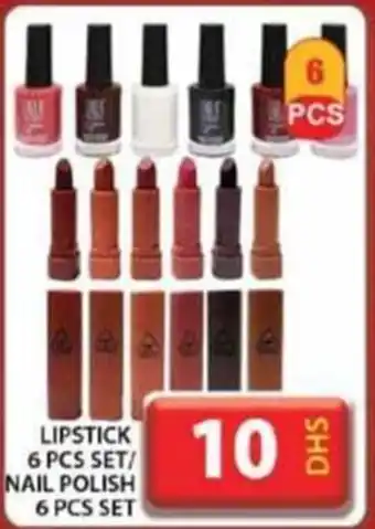 Grand Hyper Market LIPSTICK 6 PCS SET / NAIL POLISH 6 PCS SET offer