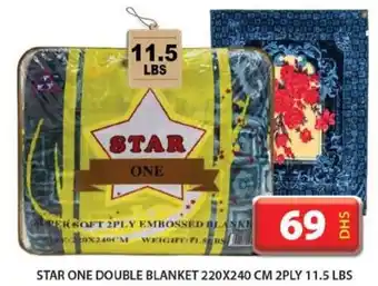 Grand Hyper Market STAR ONE DOUBLE BLANKET 220 x 240cm 2PLY 11.5 LBS offer