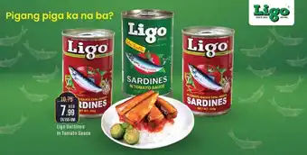 West Zone Supermarket Ligo Sardines In Tomato Sauce 3X155 GM offer