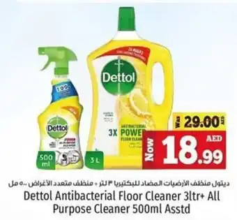 Kenz Hypermarket Dettol Antibacterial Floor Cleaner 3ltr+ All Purpose Cleaner 500ml Asstd offer