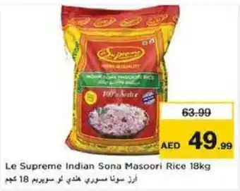 Nesto Le Supreme Indian Sona Masoori Rice 18kg offer