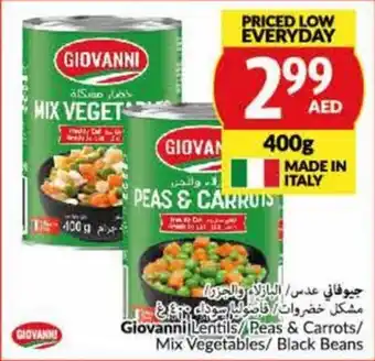 Viva Giovanni Lentils / Peas & Carrots / Mix Vegetables / Black Beans 400g offer