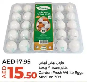 Lulu Hypermarket Garden Fresh White Eggs Medium 30's offer