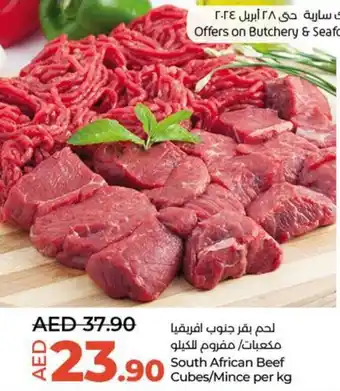 Lulu Hypermarket South African Beef Cubes/Mince per kg offer