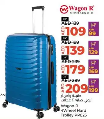 Lulu Hypermarket Wagon-R 4Wheel Hard Trolley PP825 20" offer